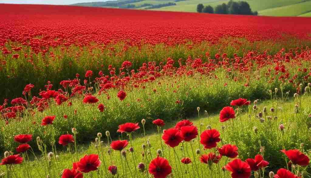 Red In France Red Flowers in France