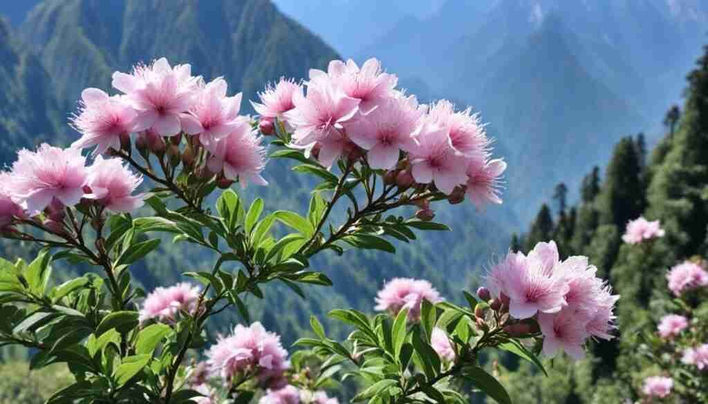 Pink Flowers in Bhutan