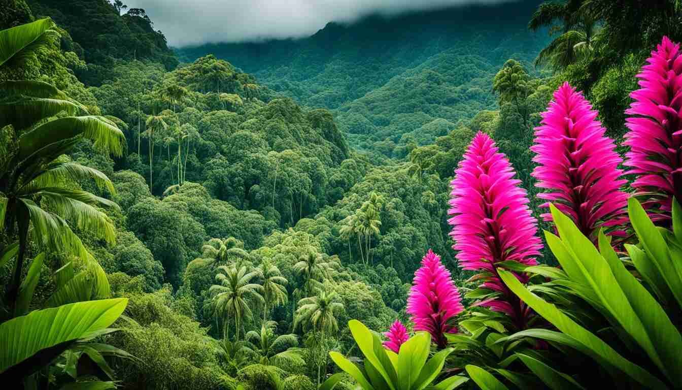 Pink Flowers in Papua New Guinea